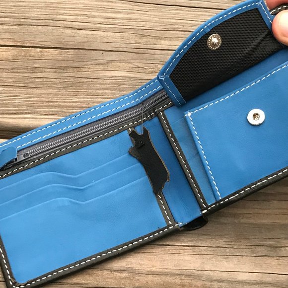 Father day Wallet Blue/Black Men Card Holder Bifol - Picture 9 of 11